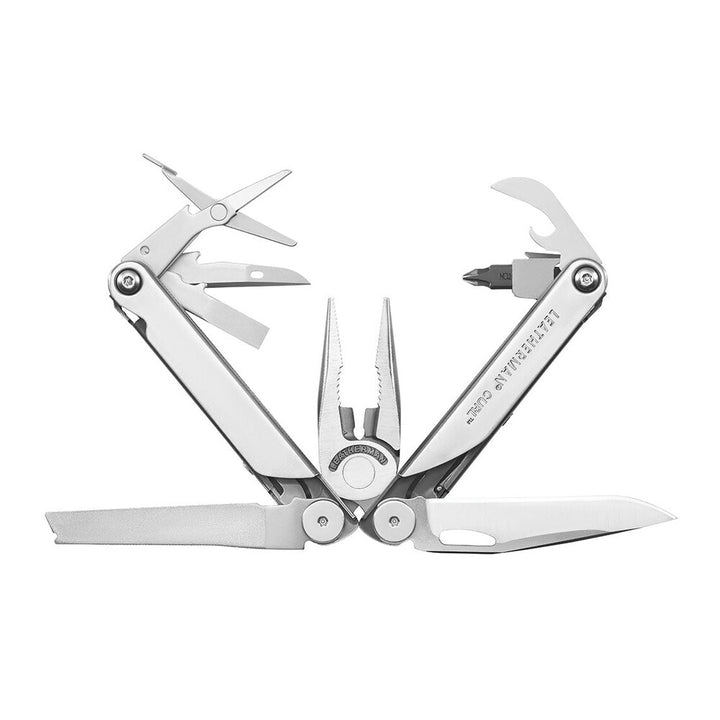 Leatherman Curl open with pliers and tools displayed