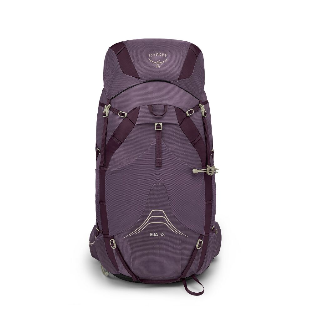 Osprey Eja 58 women's pack in Purple Dusk, front view