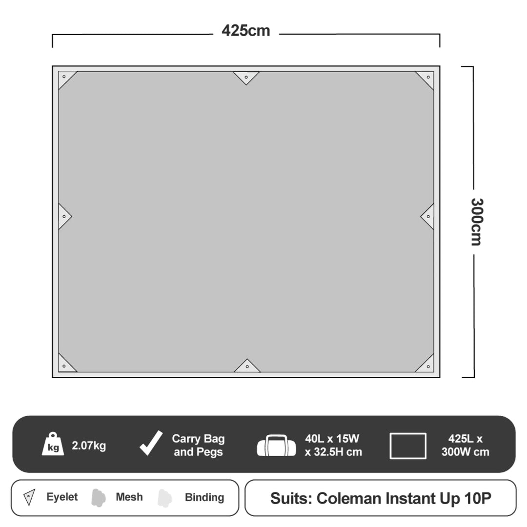 Coleman Instant Up Gold 10P Mesh Groundsheet (tent not included)