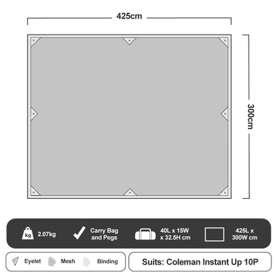 Coleman Instant Up Gold 10P Mesh Groundsheet (tent not included)