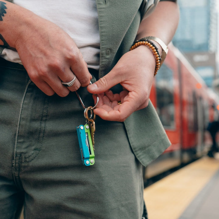 Leatherman Micra – Teal – in-use lifestyle view