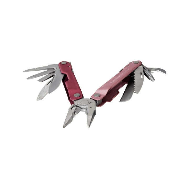 Leatherman Rebar Colours – Cranberry – open tools view