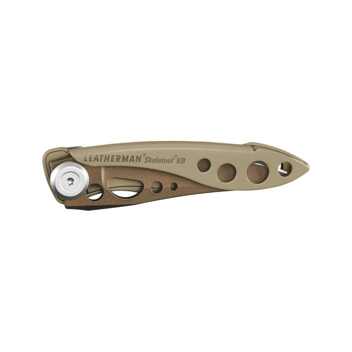 Leatherman Skeletool KB Knife – Sandstorm – closed front view