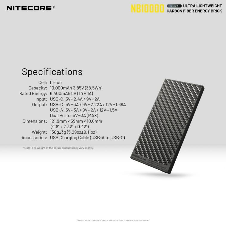 Nitecore NB10000 Gen 2 Powerbank