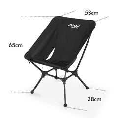 Peak XV Ultralight Hiking Chair with 65 cm, 53 cm and 38 cm dimension markings