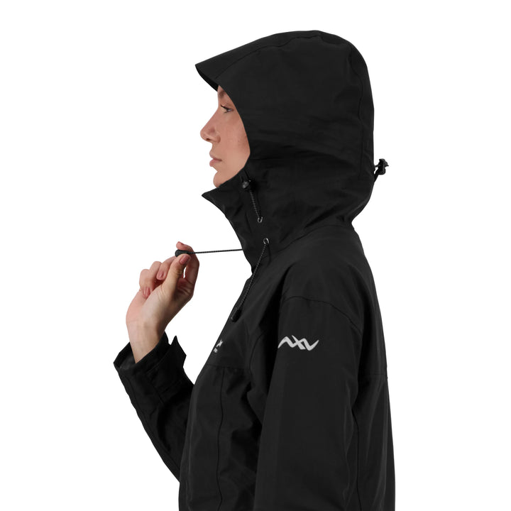Womens Peak XV Hard Rain Jacket in Black, product photograph 6