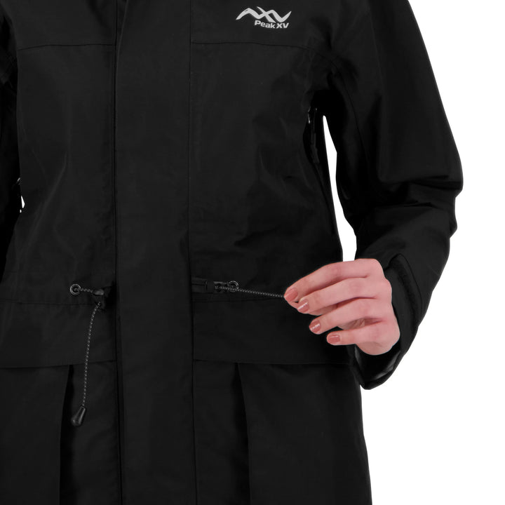 Womens Peak XV Hard Rain Jacket in Black, product photograph 10
