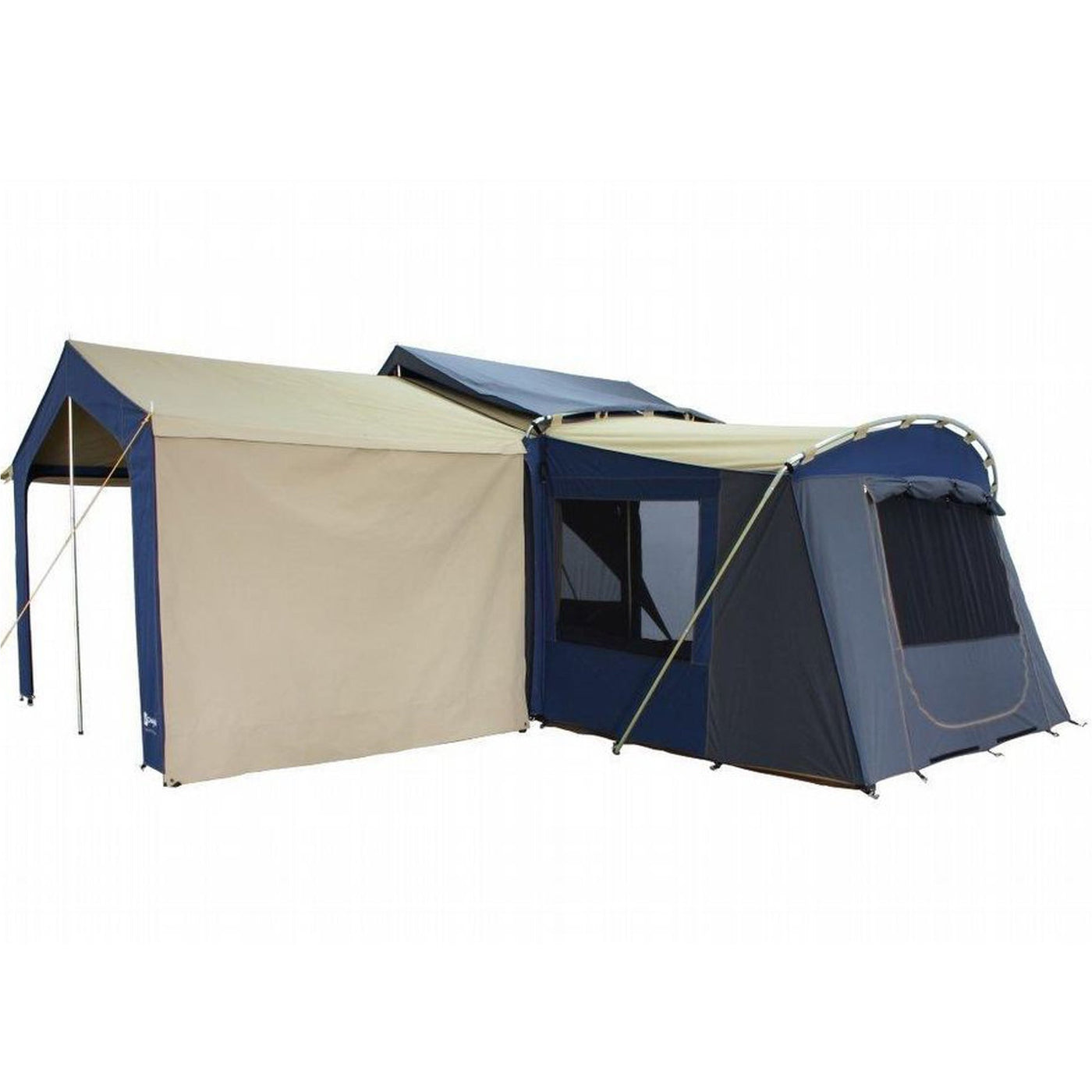The Optional veranda awning can also be pegged down and used as a windbreak.