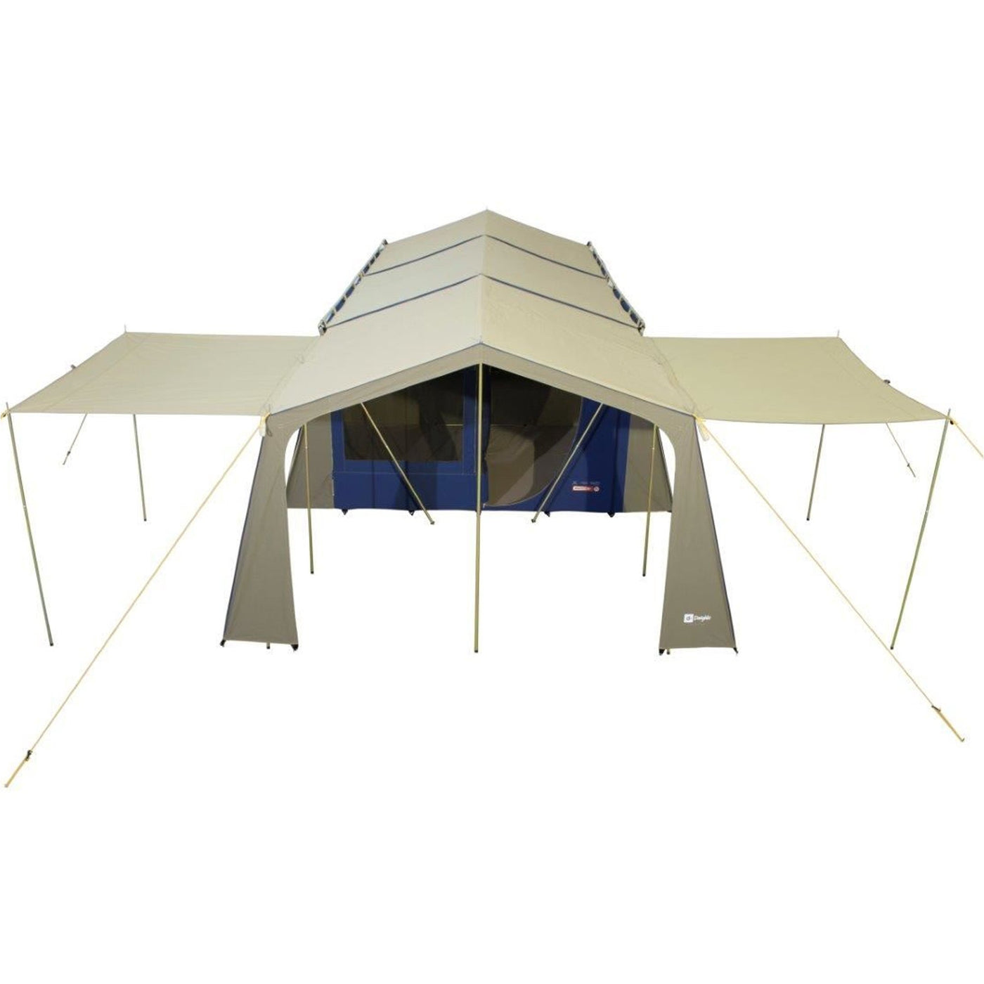 Coastline tent with 2x Optional Veranda awnings attached.