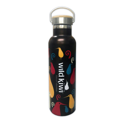 Insulated Drink Bottle with Handle (Kiwi Crowd) - Wild Kiwi