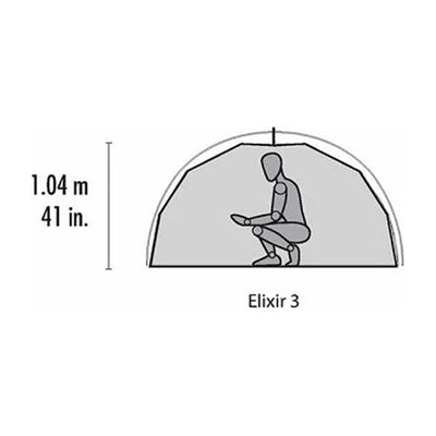 MSR Elixir 3 Person Hiking Tent with Footprint