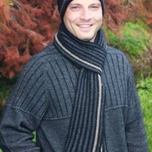 Possum Merino Urban Striped Scarf - Lothlorian Knitwear