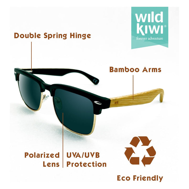 Bamboo Sunglasses Polarised for Men and Women - Club Master