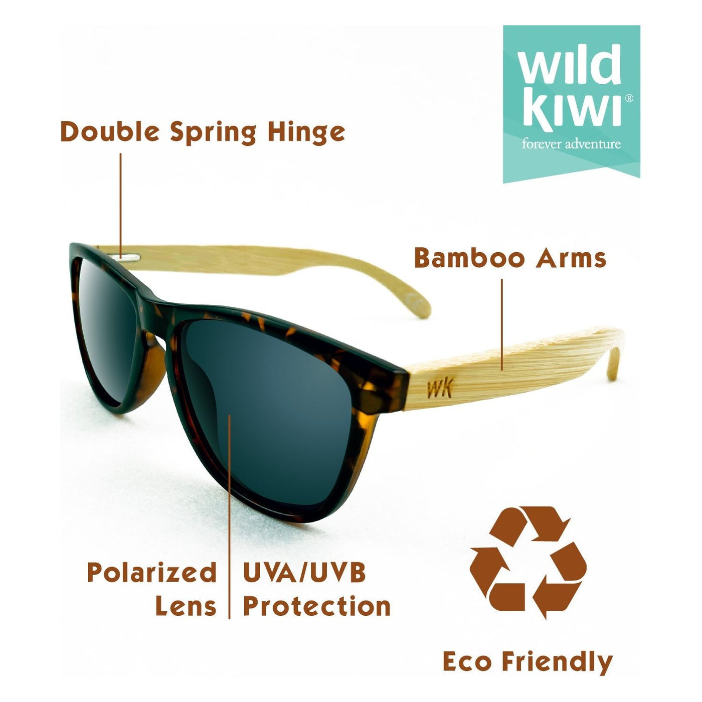 Bamboo Sunglasses Polarised for Men and Women - Tortoise Shell