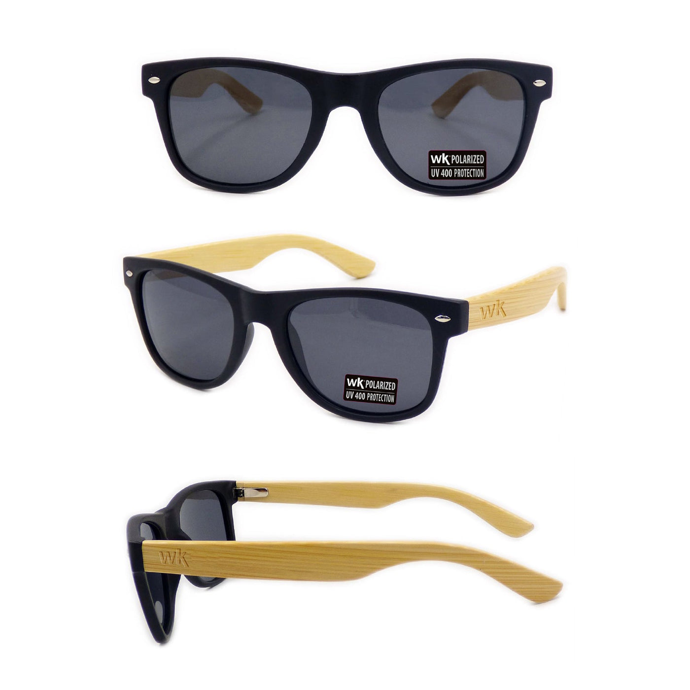 Bamboo Sunglasses Polarised for Men and Women - Black