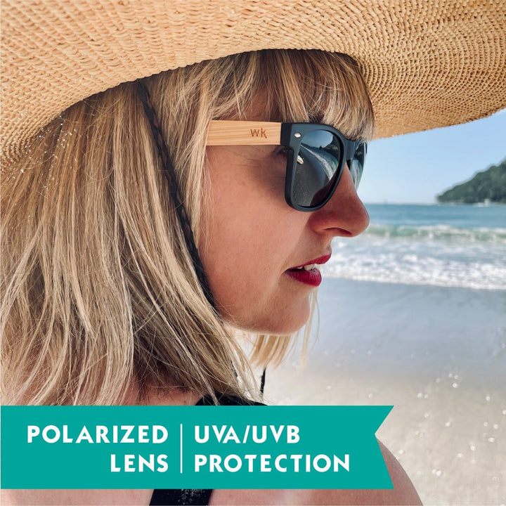 Bamboo Sunglasses Polarised for Men and Women - Black
