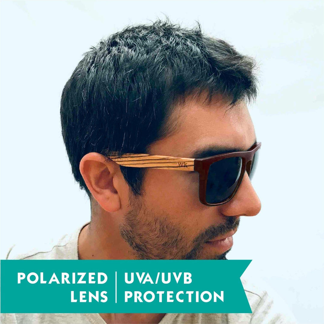 Wood Sunglasses Polarised for Men and Women - Dark Brown
