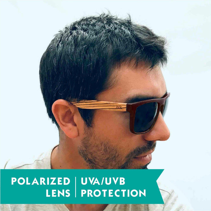 Wood Sunglasses Polarised for Men and Women - Dark Brown