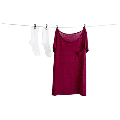 Clothesline with pegs